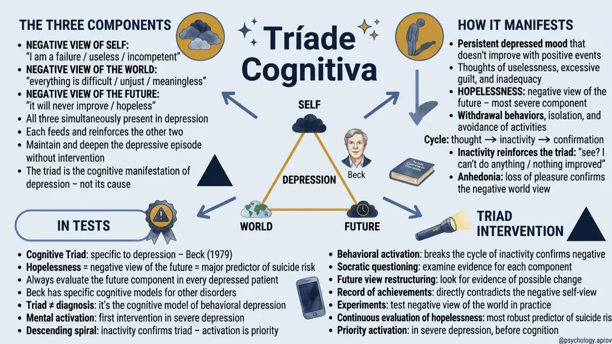 Mind map of Beck's cognitive triad