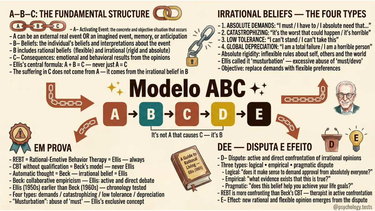 Mind map of Ellis' ABC model